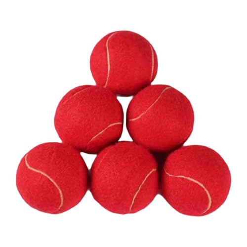 LOVIVER 6 Stück Tennisbälle, verschleißfeste Übungsbälle, Trainingsbälle, elastische Bälle für Indoor-Sportarten und Outdoor-Unterhaltung, ROT LOVIVER 6 Stück Tennisbälle, verschleißfeste Übungsbälle, Trainingsbälle, elastische Bälle für Indoor-Sportarten und Outdoor-Unterhaltung, ROT von LOVIVER