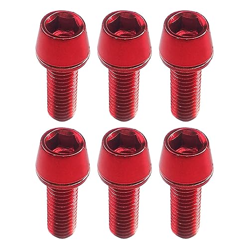 LOVIVER 6 x Fahrrad-Vorbauschrauben-Set, M6 x 18 mm, leuchtende Farben, tragbare Premium-Fahrrad-Scheibenbremsschraube, für Mountainbike-Radfahren, Rot LOVIVER 6 x Fahrrad-Vorbauschrauben-Set, M6 x 18 mm, leuchtende Farben, tragbare Premium-Fahrrad-Scheibenbremsschraube, für Mountainbike-Radfahren, Rot von LOVIVER