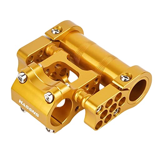 LOVIVER Aluminiumlegierung Fahrrad Lenker Doppel Vorbau Riser 25.4mm Conversion Extender Ultraleicht für BMX MTB Fahrrad Ersatzteile Radfahren Zubehör, Gold von LOVIVER