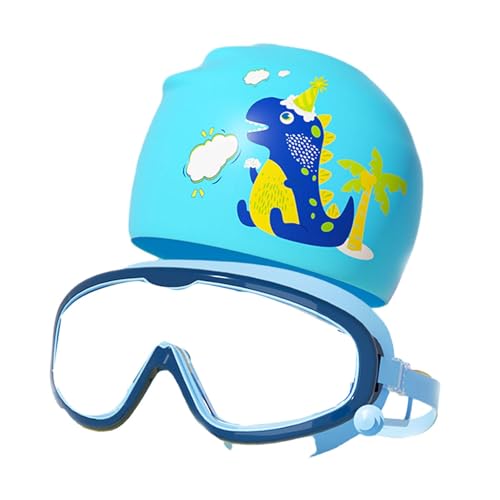 LOVIVER Badekappe für Kinder, Schwimmbrille für Kinder, wasserdichte Schwimmbrille für Kinder, Schutz, Schwimmbrille für Kinder Zum Tauchen, Jungen, Jugendlic, Dunkelblau von LOVIVER