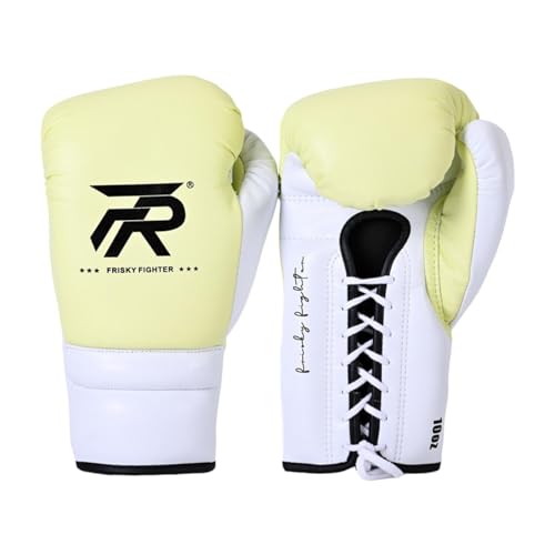 LOVIVER Boxhandschuhe für Männer und Frauen, Sparringshandschuhe, professionelle Boxtrainingshandschuhe, Schlaghandschuhe für Grappling, Fitness, MMA, Hellgelb 10oz von LOVIVER