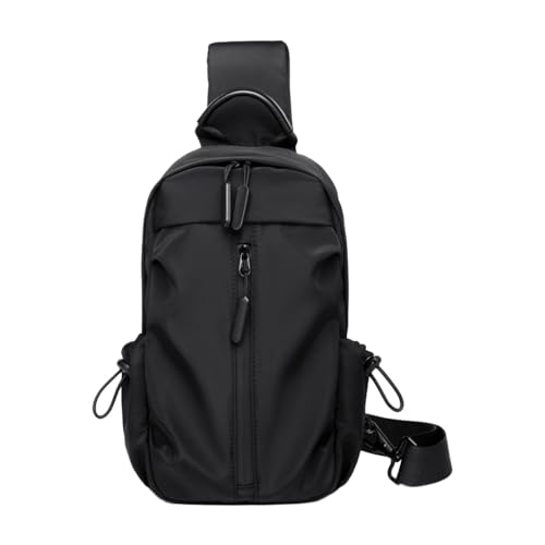 LOVIVER Brusttasche für Herren, sportliche Umhängetasche, stilvolle, lässige Umhängetasche, Brusttasche für Reisen, Wandern, Radfahren, Spazieren, Klettern, Schwarz von LOVIVER