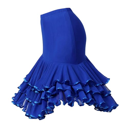 LOVIVER Damen Ballsaal Tanzrock Tanzrock Latein Tanzrock für Samba Tango Kleid, Blue L von LOVIVER