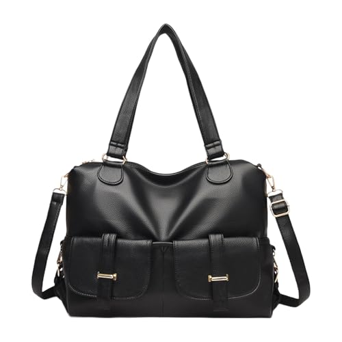 LOVIVER Damen Handtasche Modische Multi Taschen Weibliche mit Reißverschluss Hobo Tasche für den Alltag, Schwarz von LOVIVER