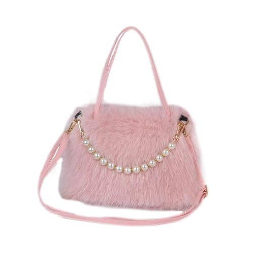 LOVIVER Damen Plüschtasche Trendy Tragetasche Unterarmtasche für Dating Shopping Pendeln Arbeit, Rosa von LOVIVER