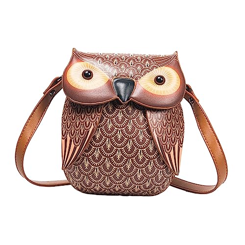 LOVIVER Damen-Umhängetasche, PU-Tasche, Handtasche, modisch, Cartoon-Schnalle, Verstellbarer Schultergurt, Neuheit, Tiertasche, Eule, Umhängetasche für Urlaub, BRAUN LOVIVER Damen-Umhängetasche, PU-Tasche, Handtasche, modisch, Cartoon-Schnalle, Verstellbarer Schultergurt, Neuheit, Tiertasche, Eule, Umhängetasche für Urlaub, BRAUN von LOVIVER