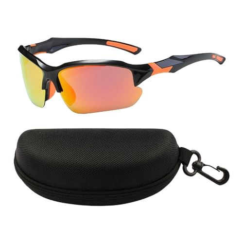 LOVIVER Fahrradbrille, polarisierte Sonnenbrille, leichte Schutzbrille, Sport-Sonnenbrille für draußen, Autofahren, Radfahren, Skifahren, Mountainbiken, Rot von LOVIVER