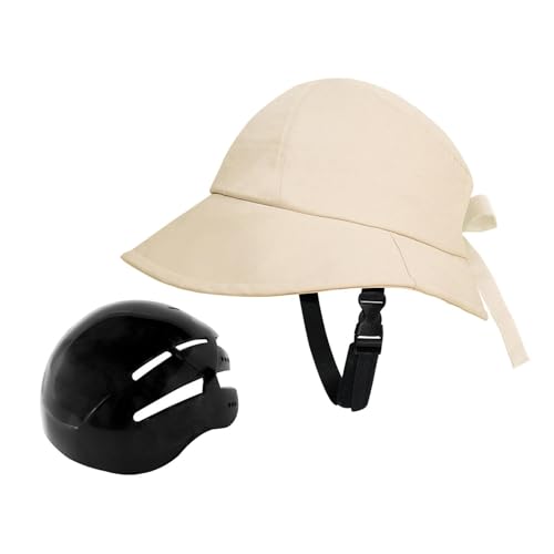 LOVIVER Fahrradhelm, Hutförmiger Helm, Kopfumfang 22,8–23,6 Zoll, Erwachsenenhelm, Fahrradhelm für Damen, Arbeit, Alltag, Beige von LOVIVER