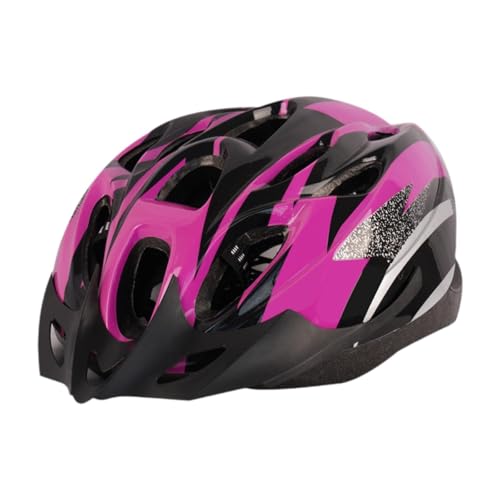 LOVIVER Fahrradhelm Stoßfester, schützender, atmungsaktiver, Verstellbarer Mountainbike-Helm mit Visier für Erwachsene, Reiten, Outdoor, Sport, ROSA von LOVIVER