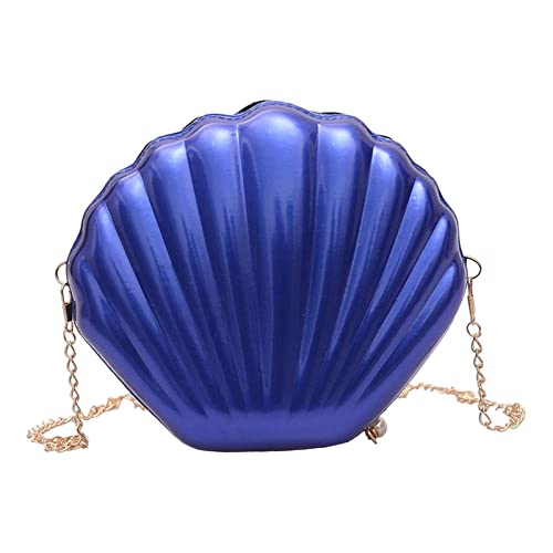LOVIVER Frauen Muschelform Umhängetasche Tote Reißverschluss Geldbörse mit Abnehmbarer Kette Satchel Clutch Handtaschen für Abend Reisen Hochzeit im Freien, Blau LOVIVER Frauen Muschelform Umhängetasche Tote Reißverschluss Geldbörse mit Abnehmbarer Kette Satchel Clutch Handtaschen für Abend Reisen Hochzeit im Freien, Blau von LOVIVER