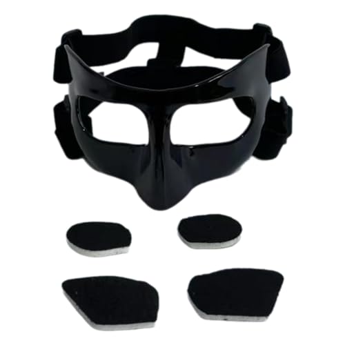 LOVIVER Gesichtsschutz mit Nasenschutz, Basketballmaske, Gesichtsschutz, Gesichtsschutz mit schwarzem Gummiband für gebrochene Nase, für Training, 16cmx10cm von LOVIVER