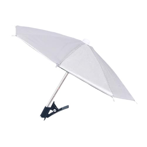 LOVIVER Handy-Regenschirm für Sonnenschirme, Handy-Ständer, Sonnenblende, universell einsetzbar, leicht zu tragender Handy-Regenschirm, Silber von LOVIVER