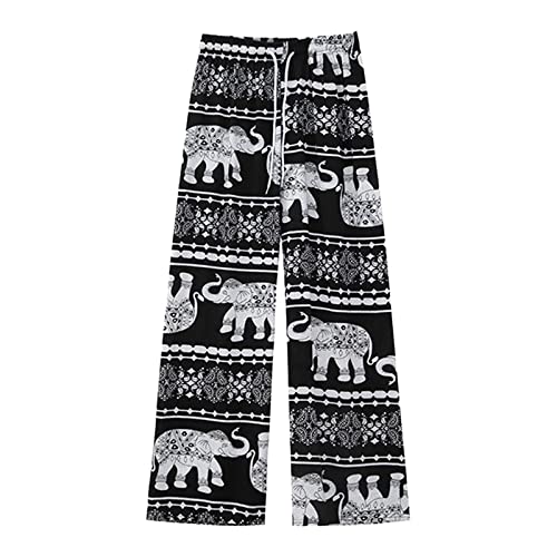 LOVIVER Haremshose Damen Hohe Taille Freizeitkleidung Hippie Elefant Boho Hose für Damen Breites Bein Hippie Hose für Strand Damen Sommer, Weiß LOVIVER Haremshose Damen Hohe Taille Freizeitkleidung Hippie Elefant Boho Hose für Damen Breites Bein Hippie Hose für Strand Damen Sommer, Weiß von LOVIVER