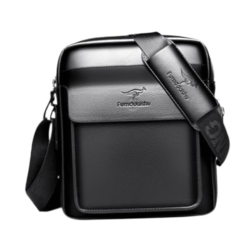 LOVIVER Herren Umhängetasche Modisch mit Reißverschluss Business Tasche für Business Party Büro, Schwarz 22x19x6cm von LOVIVER