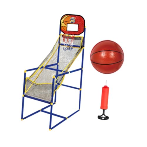 LOVIVER Kinder-Arcade-Basketballspiel-Set für den Innenbereich, Basketballkorb mit Luftpumpe und Ball, Kinder-Basketballständer für Jungen und Mädchen, Rot von LOVIVER