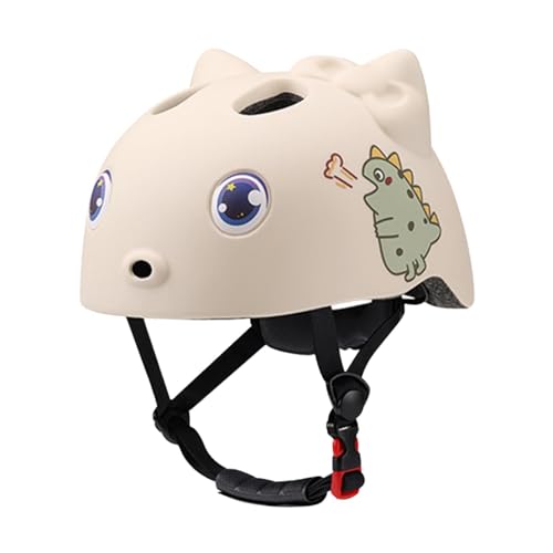 LOVIVER Kinder Fahrradhelm, Kinder Fahrradhelm für Mädchen Und Jungen, Süßer, Leichter Fahrradhelm, Schutzhelm, Fahrradhelm für Kinder, für Mehrere Sportarten, Dinosaurier 48 bis 50cm von LOVIVER