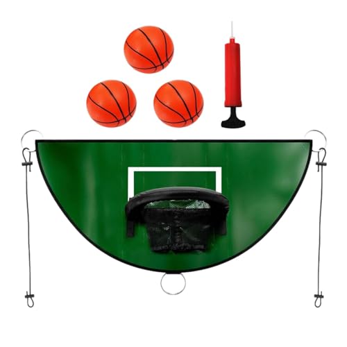 LOVIVER Mini Basketballkorb für Trampolin mit Gehäuse Basketballständer Outdoor Basketballtor Wasserdichtes Trampolinzubehör, Grün von LOVIVER