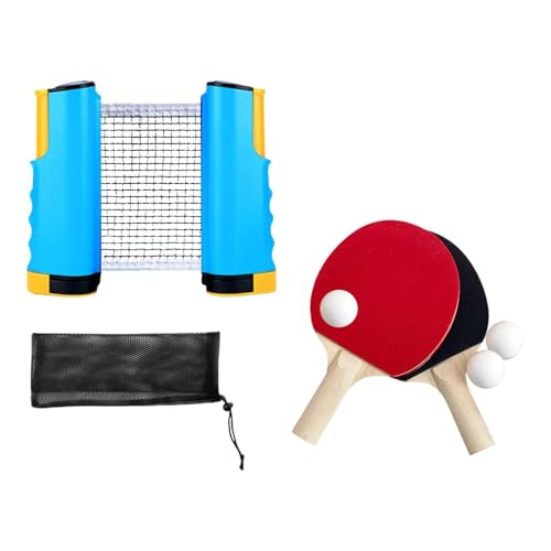 LOVIVER -Paddel-Set, Schläger und Bälle, Zubehör, Tischtennis-Set, einziehbares Netz für den Sport zu Hause im Fitnessstudio, BLAU von LOVIVER