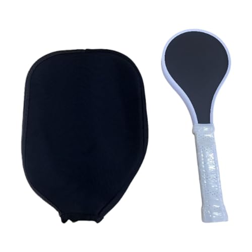 LOVIVER Pickleball Sweet Paddle Kohlefaser Hochleistungs-Pickleball-Schläger mit langem Griff und Mini-Paddelkopf mit mattierter Oberfläche, Black White W Cover von LOVIVER