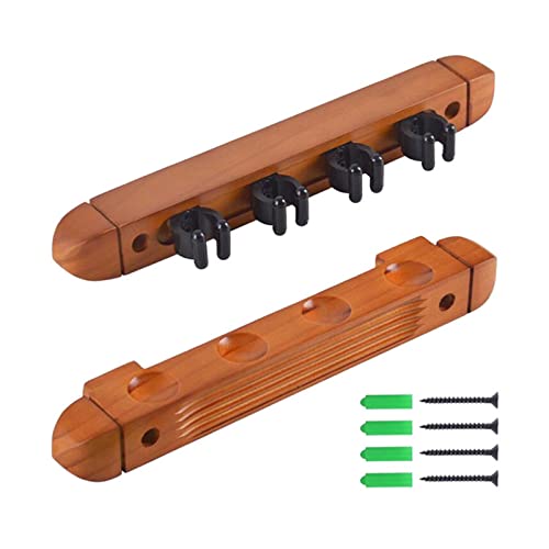 LOVIVER Pool-Queue-Rack Claw, Billard-Queue-Ständer Wandmontierter Wandhalter mit 4 Queue-Clips Billard-Halter für Spielzimmer, Poolbars, Clubs, GELB von LOVIVER