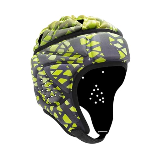 LOVIVER Rugby-Helm, Rugby-Kopfbedeckung, Torwartmütze, stoßfest, weicher Fußballhelm, Rugby-Schutzkappe für Fußball, Baseball, Erwachsene, Gelb von LOVIVER