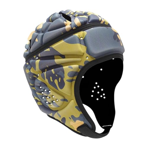 LOVIVER Rugby-Helm, Rugby-Kopfbedeckung, Torwartmütze, stoßfest, weicher Fußballhelm, Rugby-Schutzkappe für Fußball, Baseball, Erwachsene, Khaki von LOVIVER