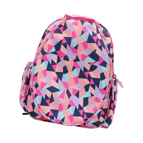 LOVIVER Tennis-Rucksack, große Kapazität, Schlägertasche mit Schuhfach, tragbar, glatter Reißverschluss, Verstellbarer Riemen, Badminton-Rucksack, Rosa von LOVIVER