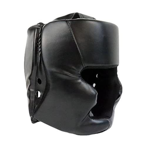 LOVIVER Tragbare Boxkopfbedeckung für Kopfschutz Wangenschutz Wrestlinghelm Lederkopfbedeckung für Sparringstraining Kickboxen MMA, Schwarz, 50 bis 58 cm LOVIVER Tragbare Boxkopfbedeckung für Kopfschutz Wangenschutz Wrestlinghelm Lederkopfbedeckung für Sparringstraining Kickboxen MMA, Schwarz, 50 bis 58 cm von LOVIVER