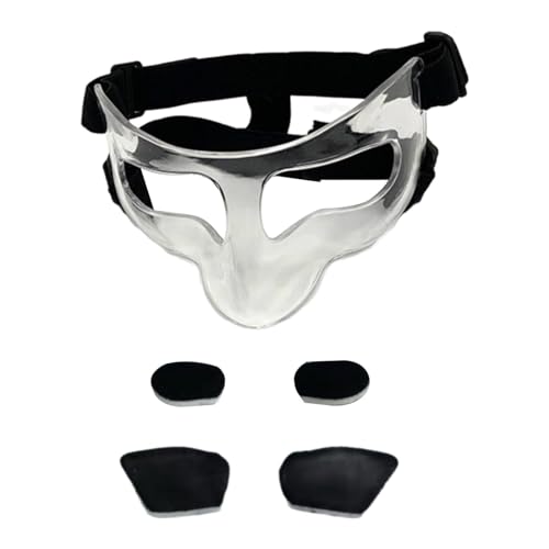 LOVIVER Transparente Basketballmaske, Gesichtsschutz, leichte Gesichtsschutzmaske, Nasenschutz für Männer und Erwachsene, gebrochene Nase, 17cmx10cm von LOVIVER