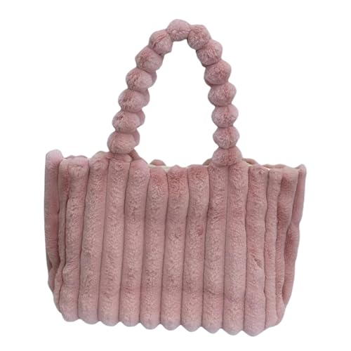 LOVIVER Winterhandtasche, modische Damen-Einkaufstasche aus Plüsch für die Arbeit auf der Straße, Dating, Einkaufen, Rosa von LOVIVER