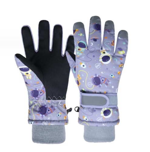 Handschuhe Kinder Winter Skihandschuhe Junge Mädchen Wasserdicht Winddicht Fleece Junge Mädchen Schneehandschuhe 1-10 Jahre für Sport Klttern Snowboard Radfahren Wandern (Hellgrau, 10-13 Jahre Alt) von LOVMEAD