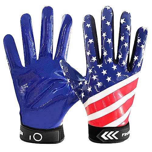 LOVMEAD American Football Handschuhe Erwachsener Jugend Herren Gloves Receiver Empfänger Handschuhe Ultra Stick für Sport Fußball (Marine, S) von LOVMEAD