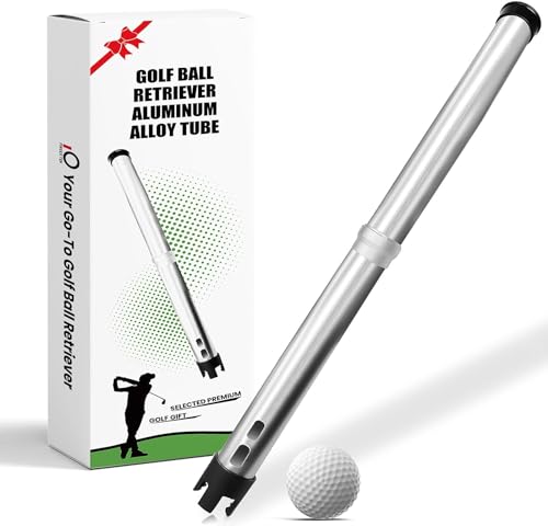 LOVMEAD Golfball Shagger Rohr Aluminium Clikka mit Geschenkbox, Golfballpicker Shag Tube Golfball Aufnehmer Golfball Sammler Grabber Holder 23 Bälle Halten von LOVMEAD