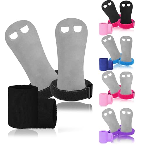 LOVMEAD Sporthandschuhe für Reckhandschuhe Kinder Schützt Hand Handfläche mit Armbändern Paar, Stangengriffe Handflächenschutz Handgelenkstütze für Kettlebells Sport (Schwarz, L) von LOVMEAD