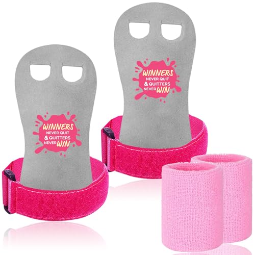 LOVMEAD Sporthandschuhe für Reckhandschuhe Kinder Schützt Hand Handfläche mit Armbändern Paar, Stangengriffe Handflächenschutz Handgelenkstütze für Kettlebells Sport Workout Übung Sportlich (Rose, M) von LOVMEAD