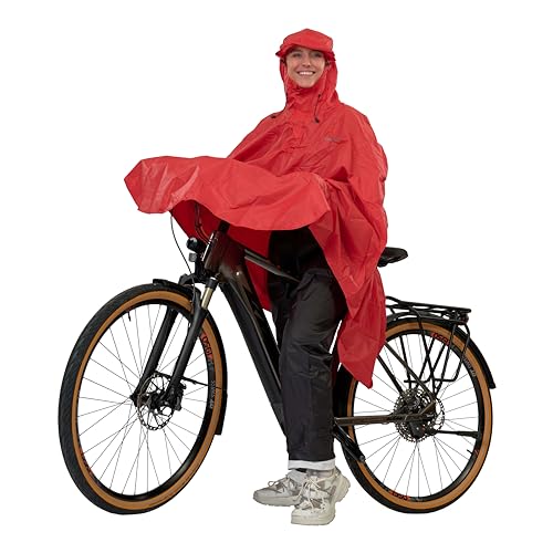 LOWLAND OUTDOOR® Fahrradregenponcho, Rot, One size von LOWLAND OUTDOOR