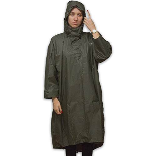 LOWLAND OUTDOOR Regenponcho - Wasserdicht (7000mm Wassersäule), Grun, M von LOWLAND OUTDOOR