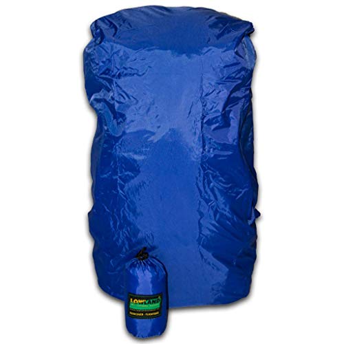 LOWLAND OUTDOOR Unisex-Adult Regen-und Transporthülle für Rucksäcke, Blau, bis 85 Liter von LOWLAND OUTDOOR