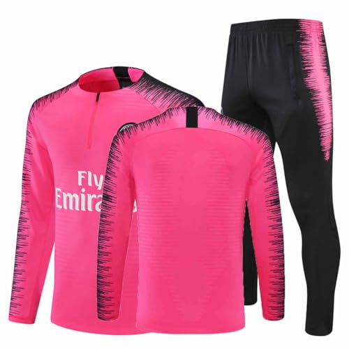 LOXCZI Herren Paris Fußball Trainingsanzug, Fußballclub Langarm-Sportbekleidung Frühjahr Herbst Erwachsene Atmungsaktives Sporttraining Fitness Laufanzug Trainingsanzug Jogginganzug Anzug,Rosa,XL von LOXCZI