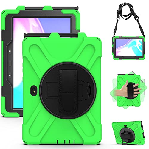Hülle für Samsung Galaxy Tab Active 4 Pro 2022/Active Pro 2019 10.1", Militärische Stoßfeste Robust Panzerhülle 360 Grad Drehbarer Ständer & Handschlaufe für SM-T540/T545/T547/T630/T638,Green Hülle für Samsung Galaxy Tab Active 4 Pro 2022/Active Pro 2019 10.1", Militärische Stoßfeste Robust Panzerhülle 360 Grad Drehbarer Ständer & Handschlaufe für SM-T540/T545/T547/T630/T638,Green von LOXO CASE