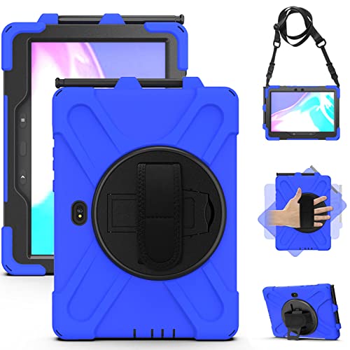 Hülle für Samsung Galaxy Tab Active 4 Pro 2022/Active Pro 2019 10.1", Militärische Stoßfeste Robust Panzerhülle 360 Grad Drehbarer Ständer & Handschlaufe für SM-T540/T545/T547/T630/T638,Blue Hülle für Samsung Galaxy Tab Active 4 Pro 2022/Active Pro 2019 10.1", Militärische Stoßfeste Robust Panzerhülle 360 Grad Drehbarer Ständer & Handschlaufe für SM-T540/T545/T547/T630/T638,Blue von LOXO CASE