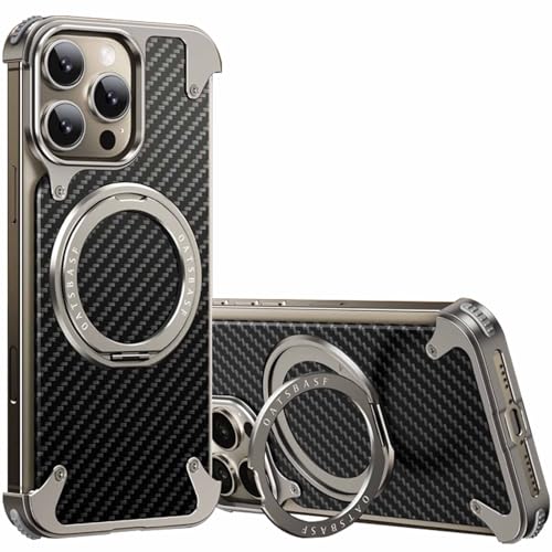 LOXO CASE Carbonfaser-Hülle für iPhone 16 Pro Max, Rahmenlose Wärmeableitung mit Um 360 Grad Drehbarem Ständer, Schutz in Militärqualität, Kompatibel mit MagSafe,Natural Titanium,16 Pro Max LOXO CASE Carbonfaser-Hülle für iPhone 16 Pro Max, Rahmenlose Wärmeableitung mit Um 360 Grad Drehbarem Ständer, Schutz in Militärqualität, Kompatibel mit MagSafe,Natural Titanium,16 Pro Max von LOXO CASE