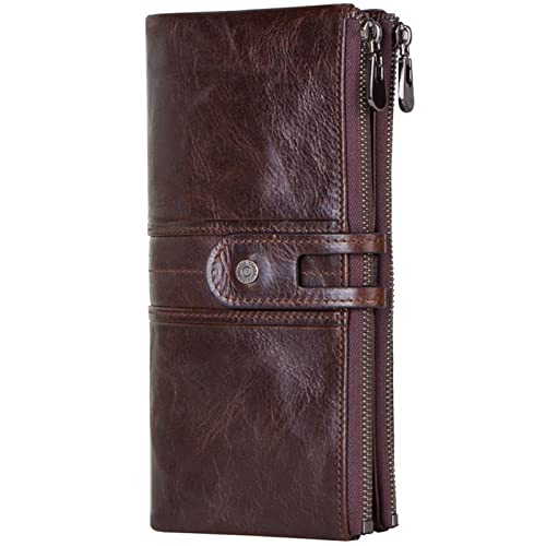 LOXO CASE Damen Geldbörse Leder Lange Portemonnaie mit Große Kapazität, Elegante und Süße Damen Geldbeutel mit 12 Kartenschlitz - hochwertiger Geldbeutel,Coffee LOXO CASE Damen Geldbörse Leder Lange Portemonnaie mit Große Kapazität, Elegante und Süße Damen Geldbeutel mit 12 Kartenschlitz - hochwertiger Geldbeutel,Coffee von LOXO CASE