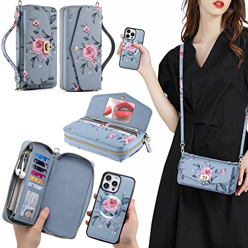 LOXO CASE Handyhülle Geldbörse für iPhone 14 Pro/14 Pro Max/14/14 Plus, RFID Schutz - PU Leder Verstellbarer Crossbody/Halsketten Umhängebandriemen mit 12 Kartenfächern & Münzfach,Gray,iPhone14 LOXO CASE Handyhülle Geldbörse für iPhone 14 Pro/14 Pro Max/14/14 Plus, RFID Schutz - PU Leder Verstellbarer Crossbody/Halsketten Umhängebandriemen mit 12 Kartenfächern & Münzfach,Gray,iPhone14 von LOXO CASE
