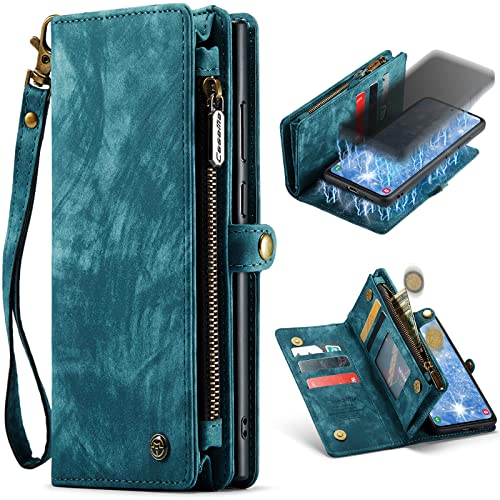 LOXO CASE Handyhülle für iPhone XR, 2 in 1 Abnehmbar Geldbeutel PU Leder Schutzhülle mit 8 Kartenfächern Standfuntion Retro Matt Ledertasche,Blue von LOXO CASE