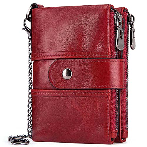 LOXO CASE Herren Geldbörse RFID Schutz - Geldbeutel mit Kette, Doppelte Falte Geldbeutel mit Münzfach Reißverschluss Portemonnaie, 14 Kartenfächern, 2 ID Fenstern, Hochformat Portemonnaie,Red LOXO CASE Herren Geldbörse RFID Schutz - Geldbeutel mit Kette, Doppelte Falte Geldbeutel mit Münzfach Reißverschluss Portemonnaie, 14 Kartenfächern, 2 ID Fenstern, Hochformat Portemonnaie,Red von LOXO CASE