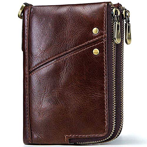 LOXO CASE Herren Geldbörse RFID Schutz - Geldbeutel mit Kette, Doppelte Falte Geldbeutel mit Münzfach Reißverschluss Portemonnaie 12 Kartenfächern Portmonee Brieftasche,Dark Brow LOXO CASE Herren Geldbörse RFID Schutz - Geldbeutel mit Kette, Doppelte Falte Geldbeutel mit Münzfach Reißverschluss Portemonnaie 12 Kartenfächern Portmonee Brieftasche,Dark Brow von LOXO CASE