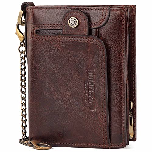 LOXO CASE Herren Geldbörse RFID Schutz - Geldbeutel mit Kette, Doppelte Falte Geldbeutel mit Münzfach Reißverschluss Portemonnaie 14 Kartenfächern Portmonee Brieftasche,Dark Brown LOXO CASE Herren Geldbörse RFID Schutz - Geldbeutel mit Kette, Doppelte Falte Geldbeutel mit Münzfach Reißverschluss Portemonnaie 14 Kartenfächern Portmonee Brieftasche,Dark Brown von LOXO CASE