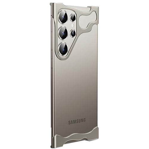 LOXO CASE Hülle für Samsung Galaxy S23 Ultra/S23 Plus/S23, Speziell Geformte Metall-Eckpolster-Anti-Fall-Handyhülle mit Kameraobjektivschutz, Minimalistischer Schutz,Titanium,S23 von LOXO CASE