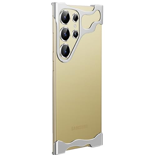 LOXO CASE Hülle für Samsung Galaxy S24 Ultra/S24 Plus/S24, Speziell Geformte Metalleckenpolsterung, Anti-Fall-Handyhülle mit Kameraobjektivschutz, Minimalistischer Schutz,Silver,S24 Ultra von LOXO CASE